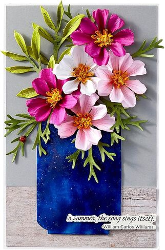 Spellbinders S4-1436 Cosmos Etched Dies from The Summer Solstice Garden Collection by Susan Tierney-Cockburn in Saudi Arabia