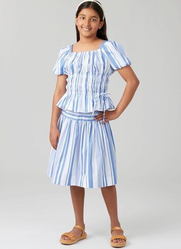 McCall's M8619A Easy-to-Make Girls' Ruched Pull-on Dress, Top and Loose-Fitting Skirt Sewing Pattern Packet, Design Code M8619, Sizes 7-8-10-12-14 in Saudi Arabia