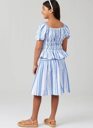 McCall's M8619A Easy-to-Make Girls' Ruched Pull-on Dress, Top and Loose-Fitting Skirt Sewing Pattern Packet, Design Code M8619, Sizes 7-8-10-12-14 in Saudi Arabia