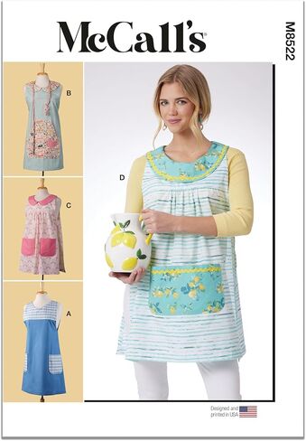 حزمة نمط خياطة مآزر إسكافي M8522A سهلة الصنع من McCall's M8522، رمز التصميم M8522، مقاسات XS-S-M-L-XL in Saudi Arabia
