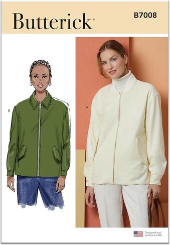 Butterick B7008U5 سترات منفوخة مبطنة وفضفاضة من Misses، حزمة نمط الخياطة، رمز التصميم B7008، الأحجام 16-18-20-22-24 in Saudi Arabia