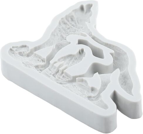 Howling Wolf Silicone Resin Mold Wolf Polymer Clay Molds for DIY Crafts Epoxy Resin Casting Air Dry Polymer Clay Plaster Jewelry Making in Kuwait
