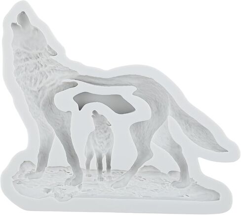 Howling Wolf Silicone Resin Mold Wolf Polymer Clay Molds for DIY Crafts Epoxy Resin Casting Air Dry Polymer Clay Plaster Jewelry Making in Kuwait