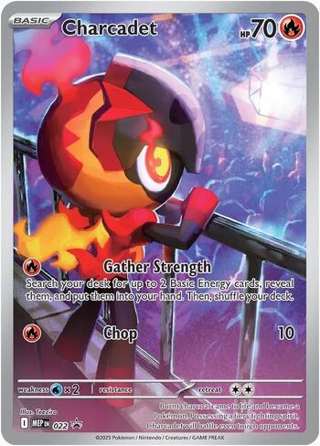 بوكيمون - Charcadet MEP 022 - عرض Mega Evolutions Black Star - بطاقة فويل فنية كاملة in Kuwait