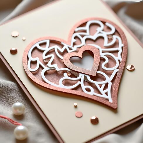 Love Heart Die Cut for Card Making, Love Heart Metal Cutting Dies Congratulations Die Cuts Embossing Stencils Template for DIY Scrap-Booking Decor Wedding Birthday Blessing Card in Saudi Arabia