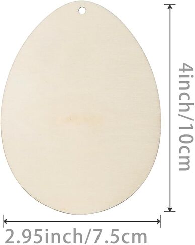 Zontween Unfinished Wooden Easter Egg Cutouts 20pcs DIY Crafts Painting Supplies for Christmas Birthday Party Happy Easter Spring Home Decor in Saudi Arabia