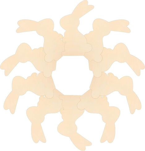 8pcs Rabbit Shaped Wood Chips Graffiti Unfinished Wooden Slices DIY Bunny Chips Cutouts Painting Crafts Easter Decoration in Saudi Arabia