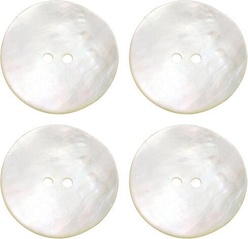 PATIKIL 4 Pcs 30mm Mother of Pearl Buttons, 2 Holes MOP Natural Pearl Shell Buttons for Sewing Clothes Coat Suits Shirt DIY Craft Decoration, Gray in Saudi Arabia
