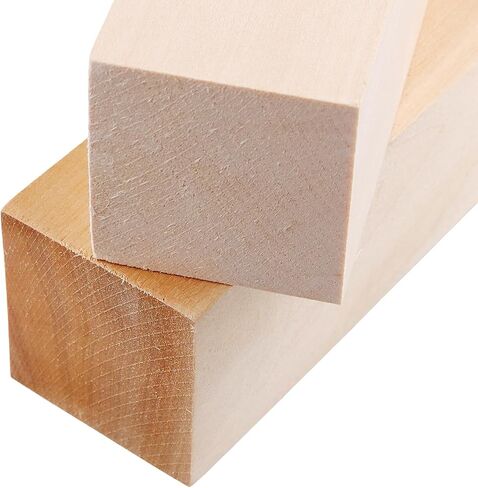 MANCHAP 16 Pack 6 x 2 x 2 Inch Basswood Carving Blocks, Unfinished Solid Wooden Carving Blocks, Wood Whittling Basswood Block for Carving, Crafts in Saudi Arabia