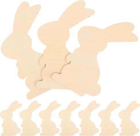 Angoily 10 قطعة أرنب عيد الفصح قطع خشبية غير مكتملة شرائح خشبية دهان داي ديكور ألواح حرفية طبيعية للديكور المنزلي in Kuwait