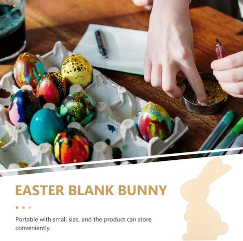 Angoily 10 قطعة أرنب عيد الفصح قطع خشبية غير مكتملة شرائح خشبية دهان داي ديكور ألواح حرفية طبيعية للديكور المنزلي in Kuwait