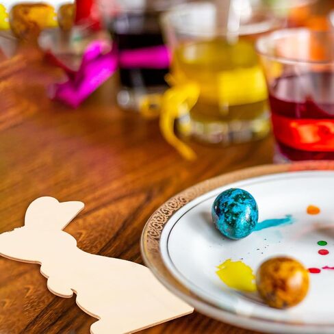 Angoily 10 قطعة أرنب عيد الفصح قطع خشبية غير مكتملة شرائح خشبية دهان داي ديكور ألواح حرفية طبيعية للديكور المنزلي in Kuwait