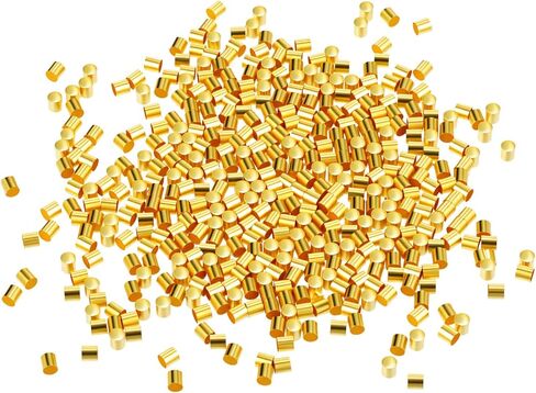 500Pcs Gold Crimp Beads for Jewelry Making, 2x2mm Crimping Beads, Crimp Tubes Stoppers to Secure The Ends of Jewelry Strings Accessories for DIY Craft Making, Copper in Saudi Arabia
