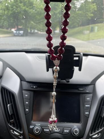 TAS B Tasbih Prayer Beads 33 Pink Tiger Eye Stone (33 Beads - 10 mm) - Masbaha Muslim Rosary - Zikr, Dhikr Subha - Chapelet - Tasbeeh - Islamic Gifts for Women - Handmade Sibha - Eid Gifts in Saudi Arabia