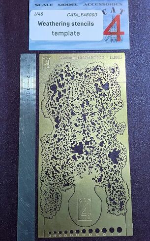 CAT4 E48003 - 1/48 - Weathering Stencils Template. Photo Etched in Saudi Arabia
