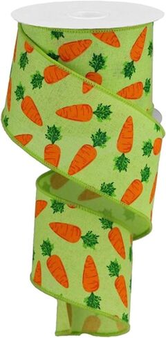 Expressions, 2.5" Carrots on Royal Ribbon: Green (10 Yards) - Easter Wired Ribbon RGA158209 in Saudi Arabia