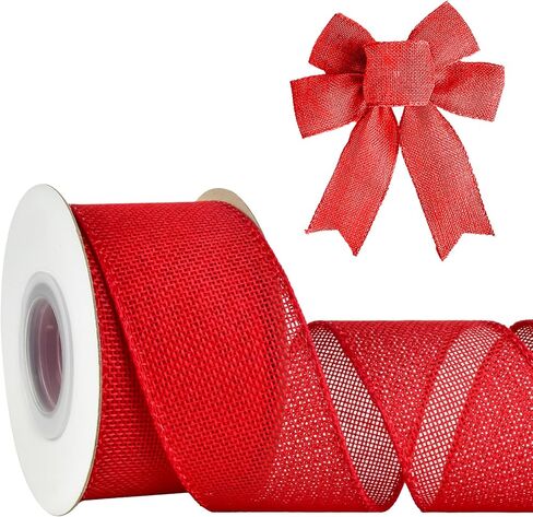 Mupera 2 Inch Wired Burlap Ribbon - Natural Jute 10 Yards Per Roll Craft Wired Edge Ribbons for Wreath Bows, Gift Wrapping, DIY Crafts (Cut-Free Wire & Outdoor Safe) in Saudi Arabia