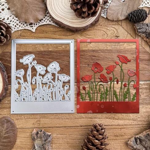 Flowers Frame Dies Metal Die Cuts, Flowers Frame Cutting Dies Cut Stencils for DIY Scrapbooking Cards Photo Album Decorative Embossing Paper Dies for Scrapbooking Card Making in Saudi Arabia