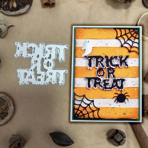 Halloween Spider Web Trick Or Treat Metal Die Cuts,Flower Branch Leaf Cutting Dies Cut Stencils for DIY Scrapbooking Album Decorative Embossing Paper Dies Card Making in Saudi Arabia
