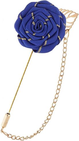 Rose Flower Lapel Pin for Men Brooch Rose Flower Suits Brooches Collar Gold Leaf Tassel Pin Wedding Lapel Flower Pin Rose for Men in Saudi Arabia