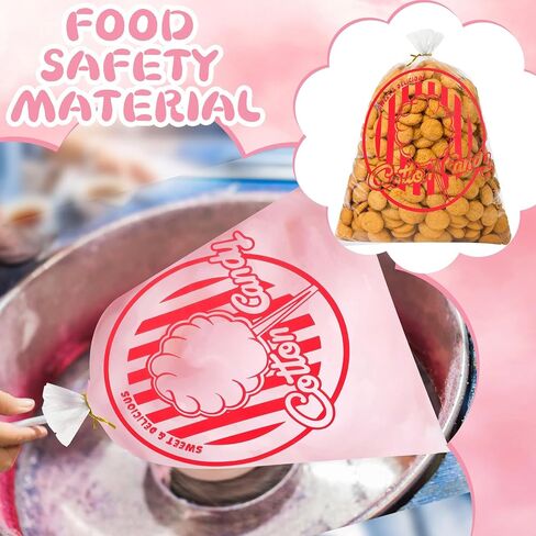 أكياس حلوى قطنية 320 قطعة من Woric مع أربطة مقاس 11.8 × 17.7 بوصة أكياس حلوى قطنية شفافة مع طباعة لحفلات الكرنفالات والمطبخ in Kuwait