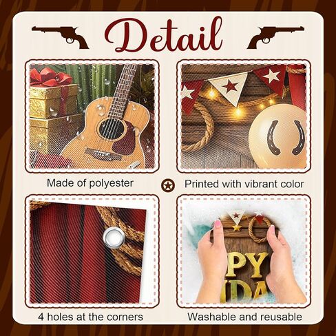 Avezano Western Happy Birthday Banner Western Birthday Party Decorations Wild West Cowboy Bday Backdrop Wild West Theme Background for Kids B-day Party Supplies (6x3.6ft) in Saudi Arabia