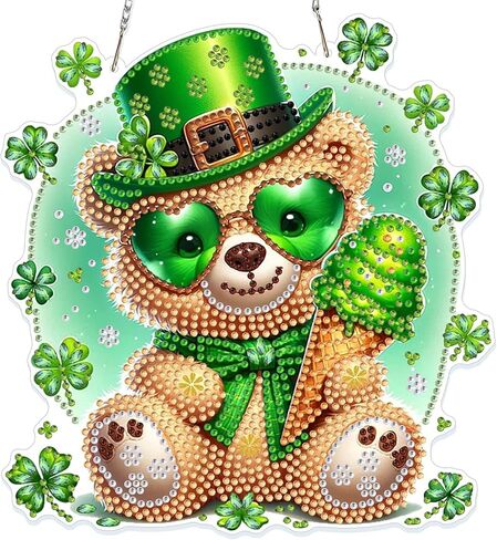 GHHKUD Fairy Diamond Art Hanging Kit for Adults, DIY Double Sided Diamond Painting Hanging Clover St.Patrick's Day, Special Shaped Acrylic Ornaments Pendants for Window Home Garden Wall in Saudi Arabia