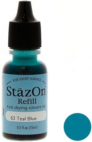 Tsukineko 1/2 Fluid Ounce StazOn Multi-Surface Inker, Teal Blue in Saudi Arabia