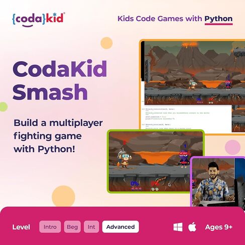 Python للأطفال، دورات العلوم والتكنولوجيا والهندسة والرياضيات (STEM) الحائزة على جوائز، البرمجة للأطفال، الأعمار 10 سنوات فما فوق مع مساعدة التوجيه عبر الإنترنت، تعلم برمجة الكمبيوتر والألعاب الرائعة مع Python (كمبيوتر شخصي وماك) (يختلف Box Art) in Saudi Arabia