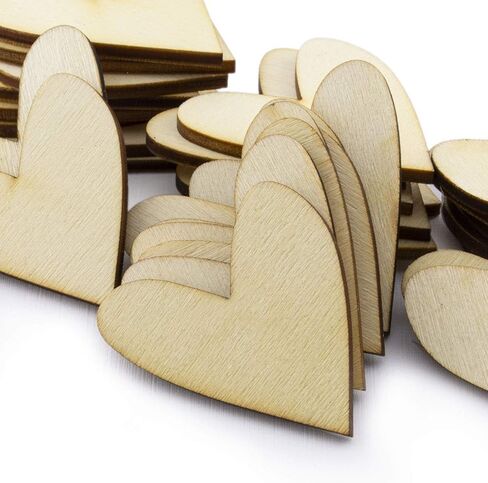 Summer-Ray 120pcs Mini Wonky Wooden Hearts Laser Cut for Wedding Crafts Table Decorations in Saudi Arabia