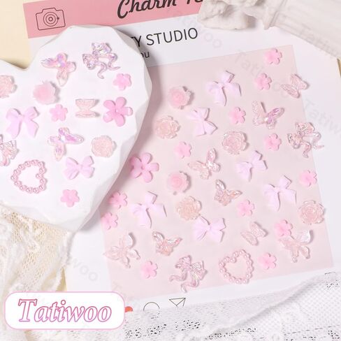 1000 Pcs Pink Flower Charms for Acrylic DIY Nail Art in Saudi Arabia