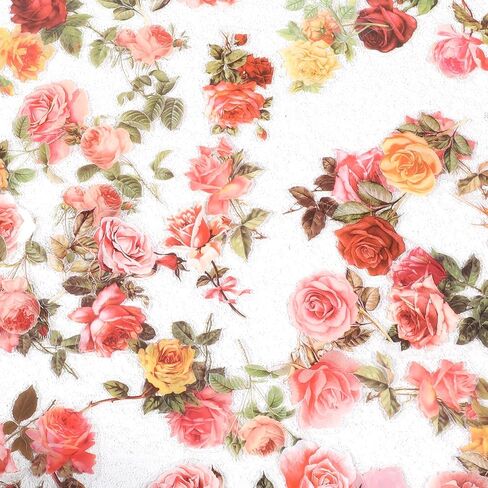 100 Pcs Floral Clear Botanical Flower Sticker, Floral Aesthetic Stickers, Transparent Sticker Clear, Vintage Rose Stickers for Scrapbooking, Laptop, Phone Case, Cards, DIY Crafts, Waterproof in Saudi Arabia