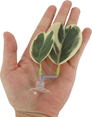 Betta Fish Bed, Betta Leaf Bed, Plastic Betta Hammock, Betta Hammock Pad W/Suction Cup, Betta Heart-Shaped Leaf Bed Aquarium Decor, Yellow Green 2Pcs in Saudi Arabia