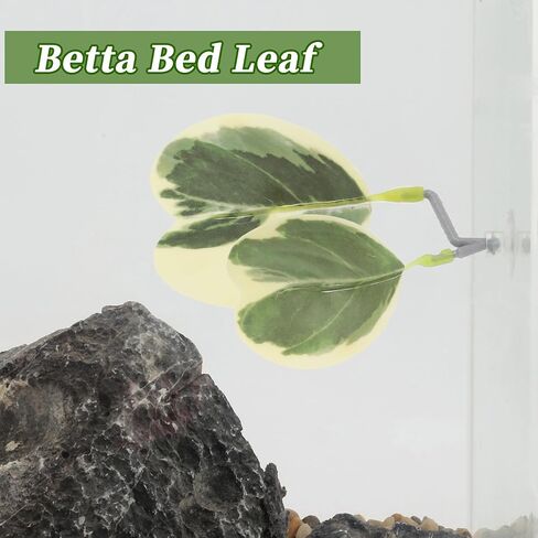 Betta Fish Bed, Betta Leaf Bed, Plastic Betta Hammock, Betta Hammock Pad W/Suction Cup, Betta Heart-Shaped Leaf Bed Aquarium Decor, Yellow Green 2Pcs in Saudi Arabia