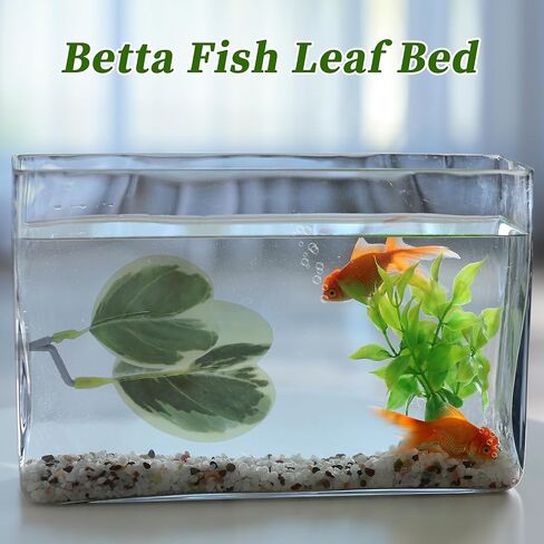 Betta Fish Bed, Betta Leaf Bed, Plastic Betta Hammock, Betta Hammock Pad W/Suction Cup, Betta Heart-Shaped Leaf Bed Aquarium Decor, Yellow Green 2Pcs in Saudi Arabia