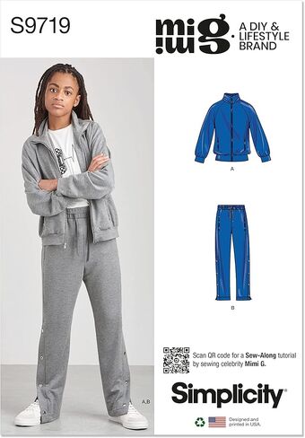مجموعة أنماط خياطة السترة والسراويل المحبوكة للأولاد من Simplicity من Mimi G Style، الكود S9719، المقاسات S-M-L، متعدد الألوان in Kuwait