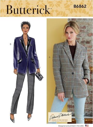 Butterick B6862B5 Misses' Jacket Sewing Pattern Kit, Code B6862, Sizes 8-10-12-14-16 in Saudi Arabia