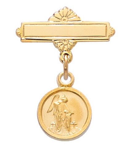 Religious & Catholic Gold Baby Pin Pendant Guardian Angel Medal in Gift Box, Christening & Baptism Pin, First Communion Pin in Saudi Arabia