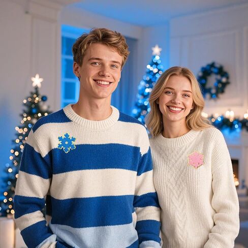 10 PCS Christmas Snowflake Chenille Patches, Winter Theme Iron on Patches, Snowflake Patterns Embroidered Patches for Hats, Jeans, Clothes, Bags, DIY Craft (White, Blue, Soft Blue,Purple, Pink) in Kuwait