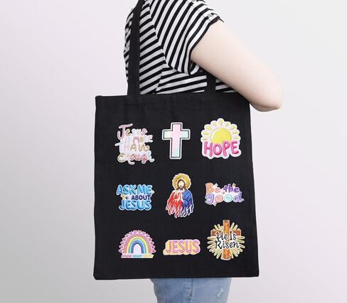 35PCS Love Jesus Iron on Patches, Cartoon Religious Positive Jesus Bible Embroidered Applique for Clothes, Custom Christian Quotes Patches for Hats, Jackets, Bags, Backpacks, Dress in Saudi Arabia