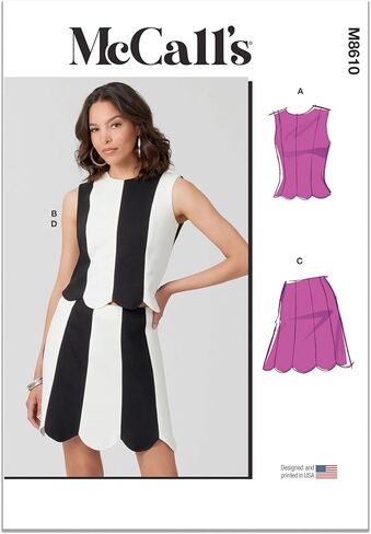 McCall's M8610Y5 Misses' Sleeveless Fitted Knit Top and Skirt Sewing Pattern Packet, Design Code M8610, Sizes 18-20-22-24-26 in Saudi Arabia