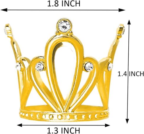 9 Pcs Mini Gold Crown Cake Toppers - Tiny Queen & Princess Crown Decor, Premium Cupcake Toppers for Birthday Cakes, Wedding Desserts & Party Decor in Saudi Arabia