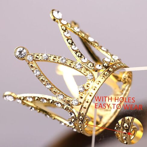 9 Pcs Mini Gold Crown Cake Toppers - Tiny Queen & Princess Crown Decor, Premium Cupcake Toppers for Birthday Cakes, Wedding Desserts & Party Decor in Saudi Arabia
