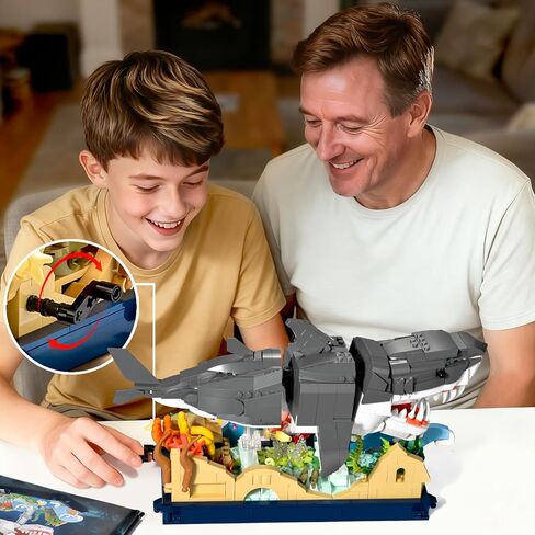 Mechanical Shark Building Set for Adult,Sea Fish Model Builing Blocks with Stand,Movable Ocean Animal Toy for Home Office Decor,Gift for Teens Boys Girls Ages 8+,1031PCS in Kuwait