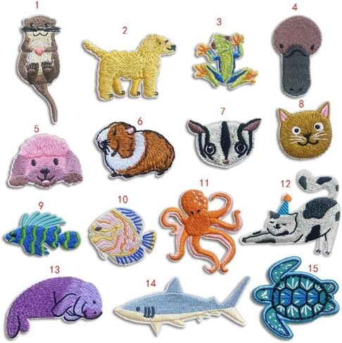 Sewing Supplies 15pcs Ocean Fish Patch Stickers Animals Embroidery Patches in Saudi Arabia