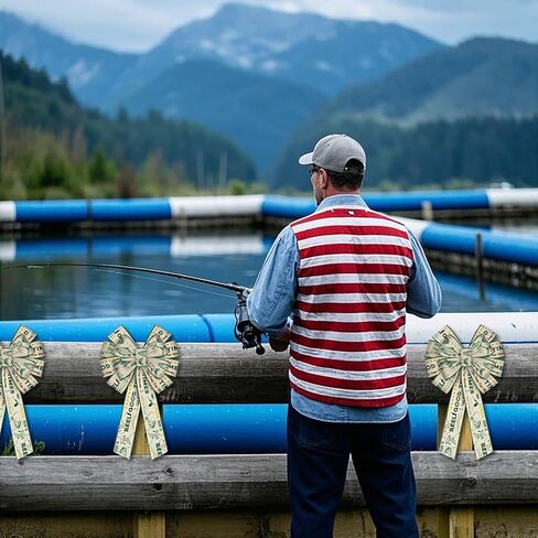 شريط خيش ذو طابع صيد السمك - مقاس 2.5 بوصة × 5 ياردات لكل منهما، تصميم "Reel Good Times" و"Born to Fish" مع حافة سلكية، مثالي لمناسبات الأسماك، والحرف اليدوية، وديكور الحفلات، وتغليف الهدايا (صيد الأسماك) in Kuwait