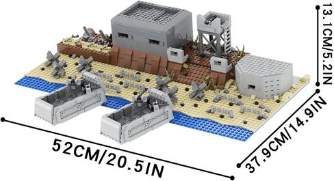 1120 Piece WW2 Landing Craft Battlefield Military Fortresses Building Block Set Toys for Kids.Including Fortresses,Landing Craft, Turrets.The Best Gift for Military Enthusiasts. in Saudi Arabia