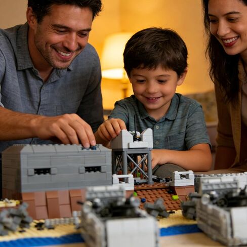 1120 Piece WW2 Landing Craft Battlefield Military Fortresses Building Block Set Toys for Kids.Including Fortresses,Landing Craft, Turrets.The Best Gift for Military Enthusiasts. in Saudi Arabia