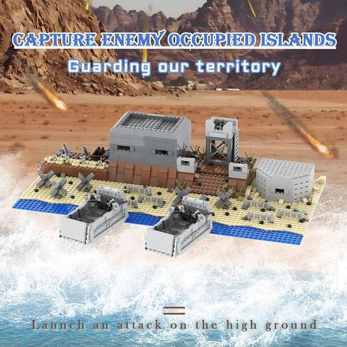 1120 Piece WW2 Landing Craft Battlefield Military Fortresses Building Block Set Toys for Kids.Including Fortresses,Landing Craft, Turrets.The Best Gift for Military Enthusiasts. in Saudi Arabia