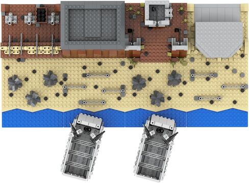 1120 Piece WW2 Landing Craft Battlefield Military Fortresses Building Block Set Toys for Kids.Including Fortresses,Landing Craft, Turrets.The Best Gift for Military Enthusiasts. in Saudi Arabia